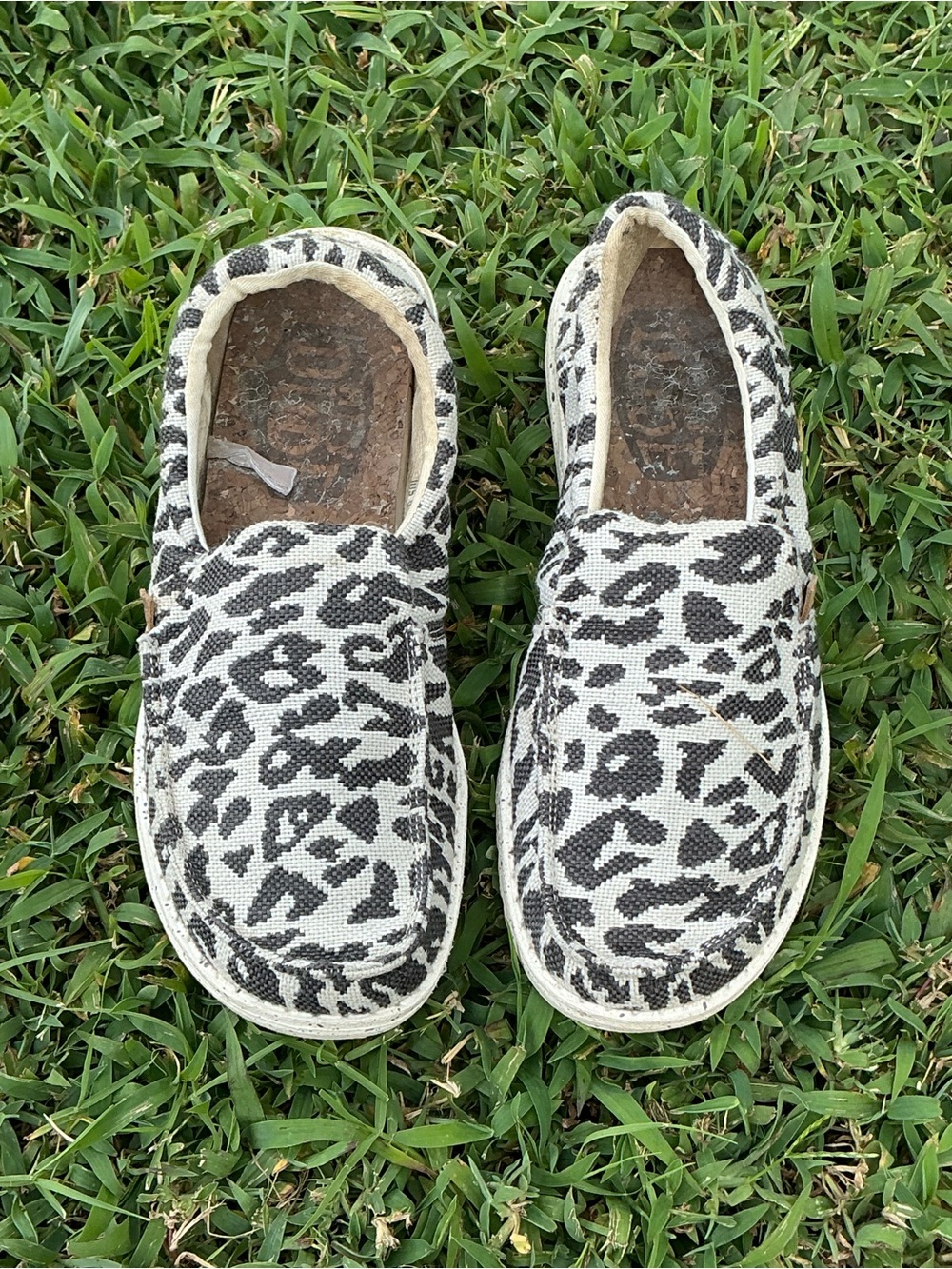 Hey Dude Women's Leopard Print Slip-On Flats - Black & White